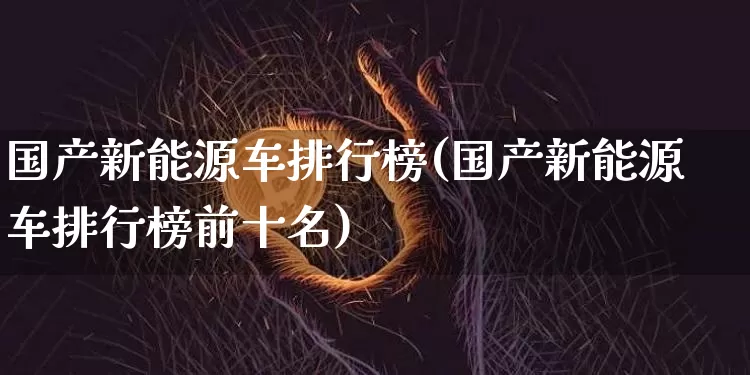 国产新能源车排行榜(国产新能源车排行榜前十名)_https://www.cangshenghg.com_财经新闻_第1张