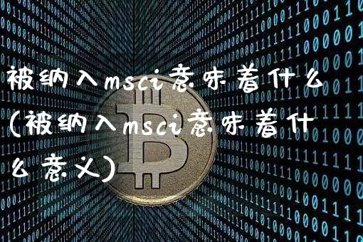 被纳入msci意味着什么(被纳入msci意味着什么意义)_https://www.cangshenghg.com_科创板_第1张