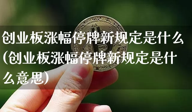 创业板涨幅停牌新规定是什么(创业板涨幅停牌新规定是什么意思)_https://www.cangshenghg.com_北交所_第1张