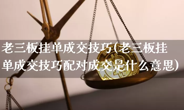 老三板挂单成交技巧(老三板挂单成交技巧配对成交是什么意思)_https://www.cangshenghg.com_北交所_第1张