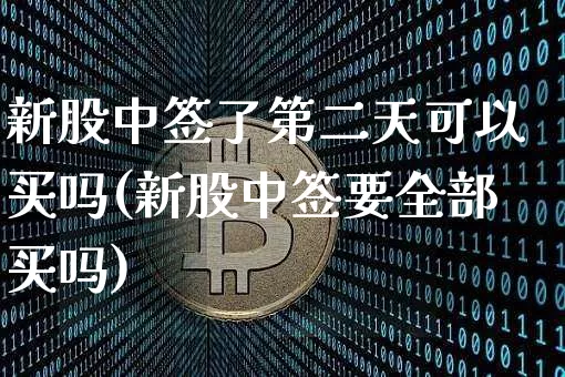 新股中签了第二天可以买吗(新股中签要全部买吗)_https://www.cangshenghg.com_财经新闻_第1张