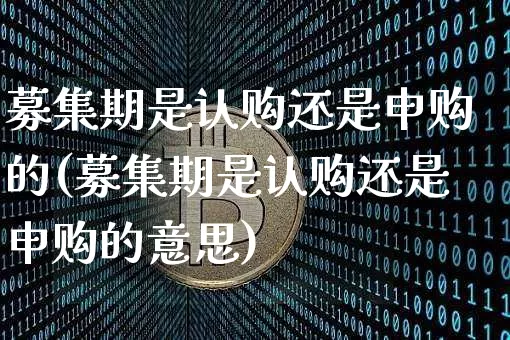 募集期是认购还是申购的(募集期是认购还是申购的意思)_https://www.cangshenghg.com_创业板_第1张