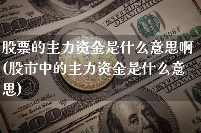 股票的主力资金是什么意思啊(股市中的主力资金是什么意思)_https://www.cangshenghg.com_北交所_第1张