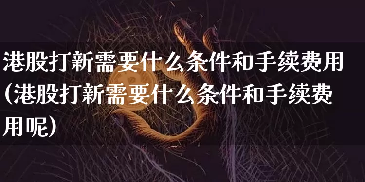 港股打新需要什么条件和手续费用(港股打新需要什么条件和手续费用呢)_https://www.cangshenghg.com_科创板_第1张