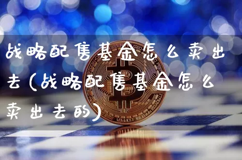 战略配售基金怎么卖出去(战略配售基金怎么卖出去的)_https://www.cangshenghg.com_A股_第1张
