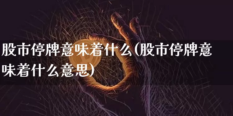 股市停牌意味着什么(股市停牌意味着什么意思)_https://www.cangshenghg.com_创业板_第1张