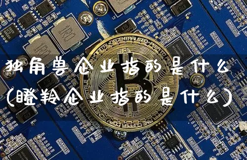 独角兽企业指的是什么(瞪羚企业指的是什么)_https://www.cangshenghg.com_A股_第1张