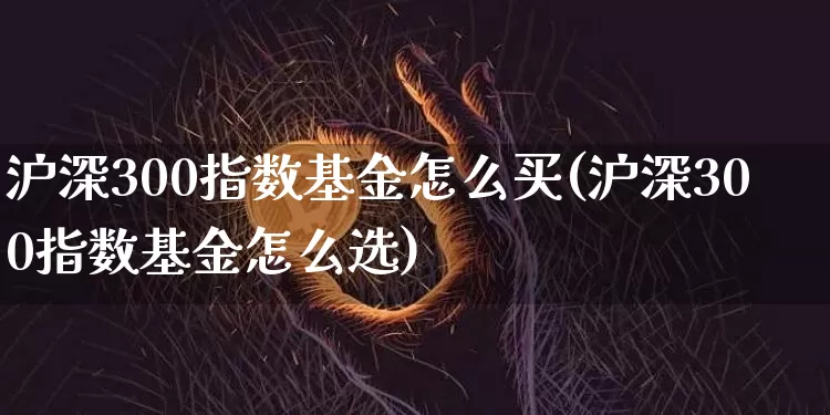 沪深300指数基金怎么买(沪深300指数基金怎么选)_https://www.cangshenghg.com_财经新闻_第1张