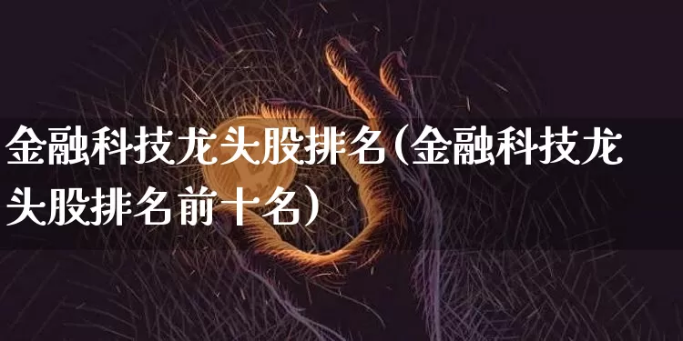 金融科技龙头股排名(金融科技龙头股排名前十名)_https://www.cangshenghg.com_科创板_第1张