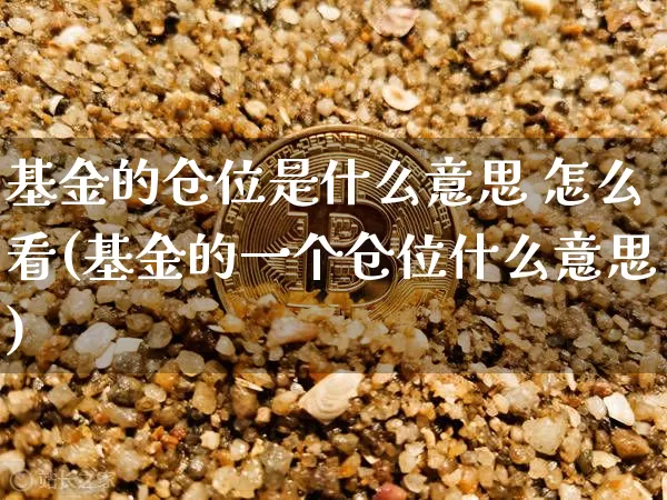 基金的仓位是什么意思 怎么看(基金的一个仓位什么意思)_https://www.cangshenghg.com_科创板_第1张