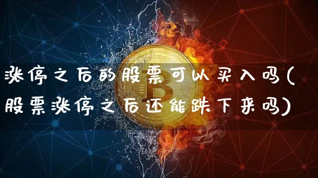 涨停之后的股票可以买入吗(股票涨停之后还能跌下来吗)_https://www.cangshenghg.com_A股_第1张