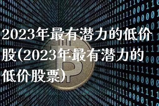 2023年最有潜力的低价股(2023年最有潜力的低价股票)_https://www.cangshenghg.com_财经新闻_第1张