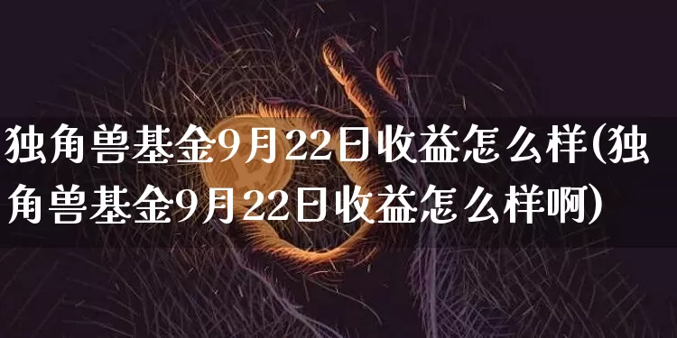独角兽基金9月22日收益怎么样(独角兽基金9月22日收益怎么样啊)_https://www.cangshenghg.com_北交所_第1张