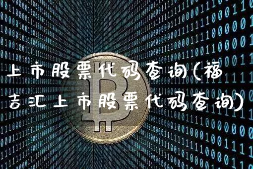 上市股票代码查询(福吉汇上市股票代码查询)_https://www.cangshenghg.com_创业板_第1张