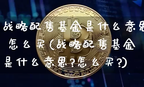 战略配售基金是什么意思 怎么买(战略配售基金是什么意思?怎么买?)_https://www.cangshenghg.com_财经新闻_第1张