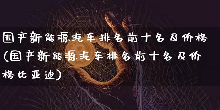 国产新能源汽车排名前十名及价格(国产新能源汽车排名前十名及价格比亚迪)_https://www.cangshenghg.com_北交所_第1张