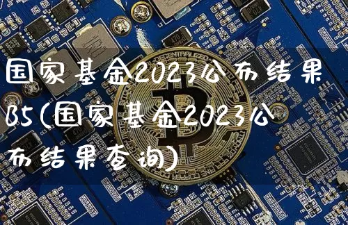 国家基金2023公布结果B5(国家基金2023公布结果查询)_https://www.cangshenghg.com_科创板_第1张